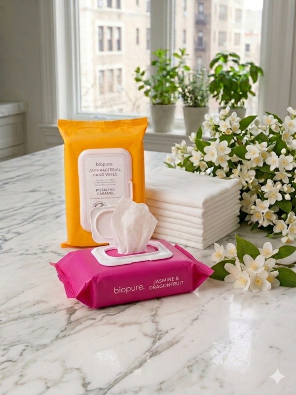 biopure Jasmine & Dragonfruit And Pistachio Caramel Antibacterial Hand Wipes
